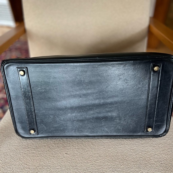 Vintage HERMES BIRKIN 40 Cuir Swift Gulliver Leather Bag Black Gold Hardware - Picture 13 of 13